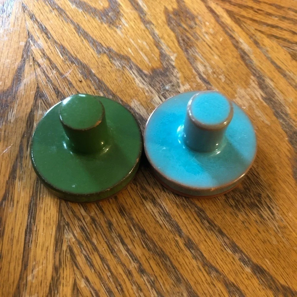 Vintage Terracotta 2” Butter Or Cookie Press Vintage Clay Heart Tulips Angel